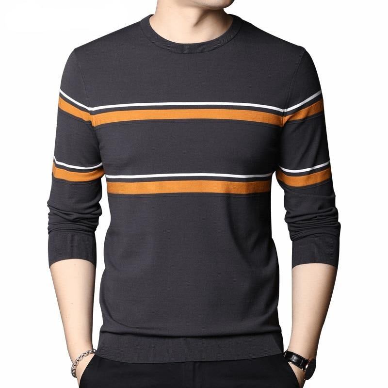 Herre Striktrøjer Cardigans Brand Fashion Stribet Pull Homme Pullover