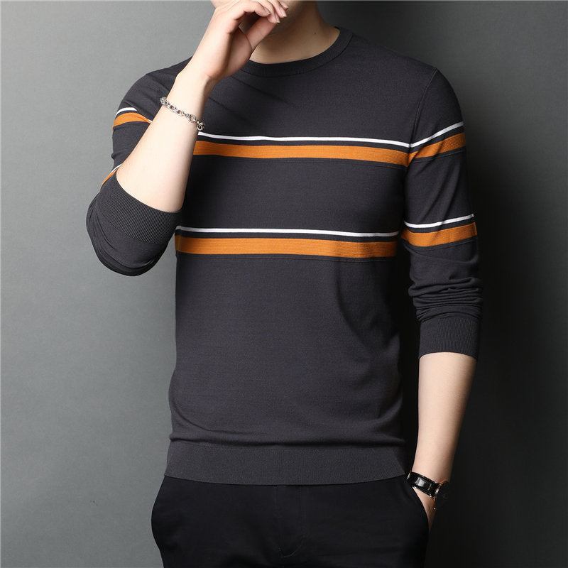 Herre Striktrøjer Cardigans Brand Fashion Stribet Pull Homme Pullover