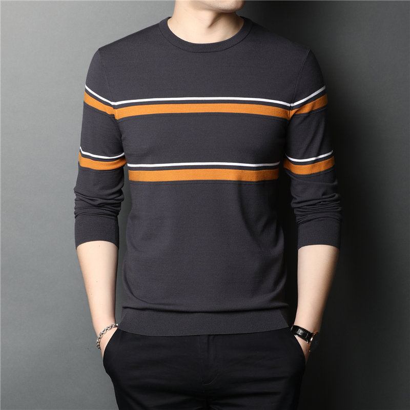 Herre Striktrøjer Cardigans Brand Fashion Stribet Pull Homme Pullover