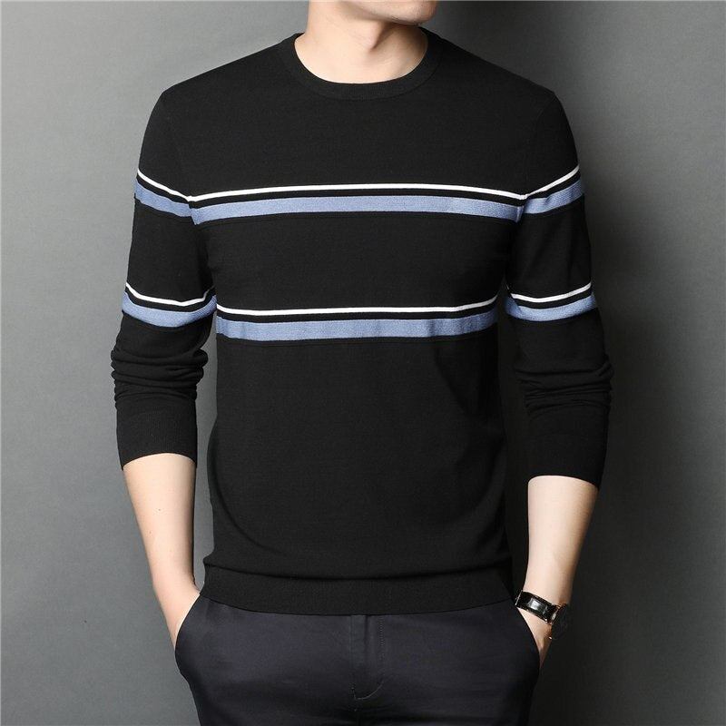 Herre Striktrøjer Cardigans Brand Fashion Stribet Pull Homme Pullover