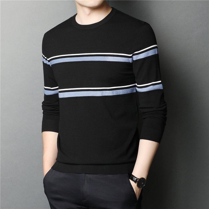 Herre Striktrøjer Cardigans Brand Fashion Stribet Pull Homme Pullover