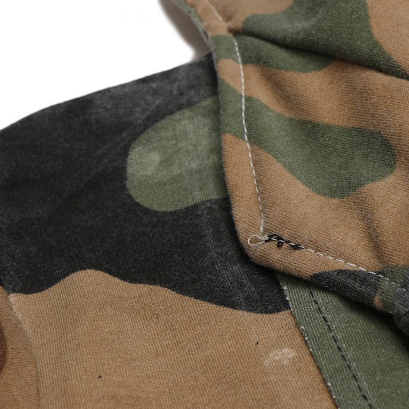 Herre Striktrøjer Cardigans Camouflage Hip Hop Hood Cardigan