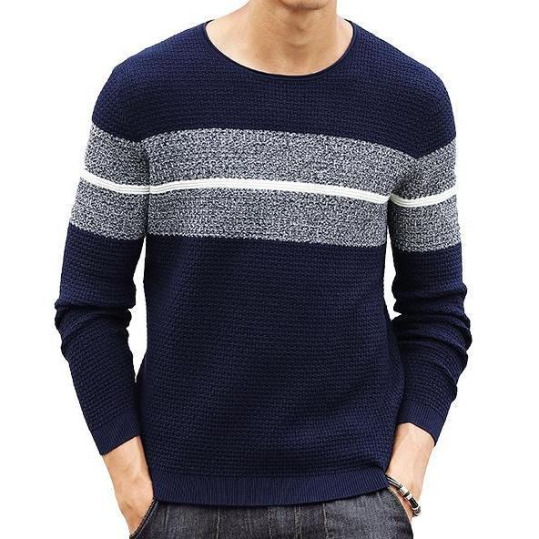 Herre Striktrøjer Cardigans James Stribet Pullover