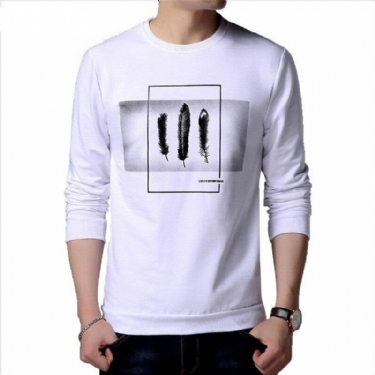 Herre Striktrøjer Cardigans Winter Fashion Leaves Print Sweatshirt