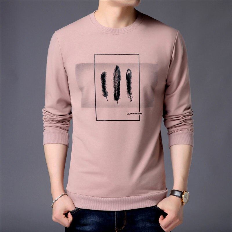 Herre Striktrøjer Cardigans Winter Fashion Leaves Print Sweatshirt