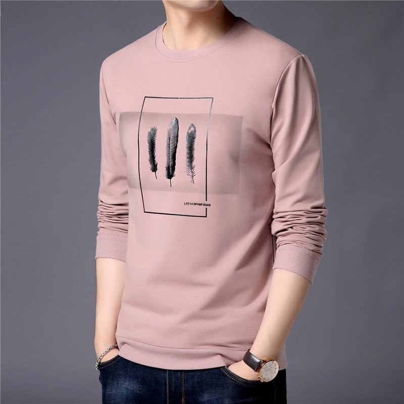 Herre Striktrøjer Cardigans Winter Fashion Leaves Print Sweatshirt