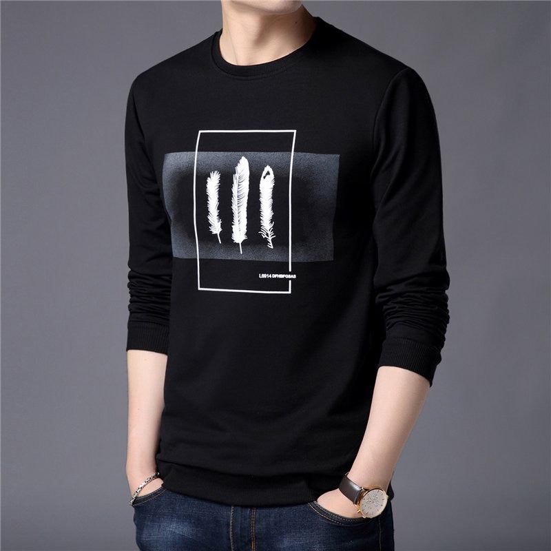 Herre Striktrøjer Cardigans Winter Fashion Leaves Print Sweatshirt