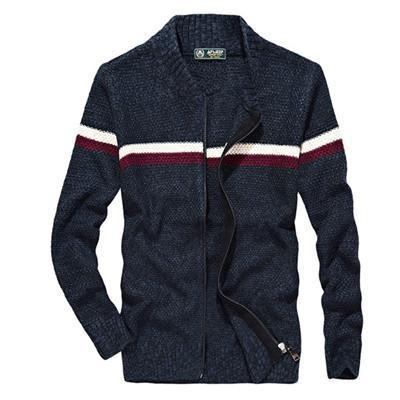 Striktrøjer Cardigans Herre Knitted Wear Casual Baseball Collar Cardigan