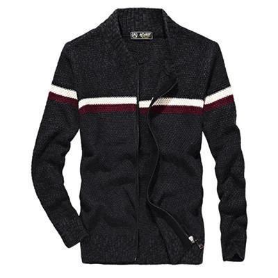 Striktrøjer Cardigans Herre Knitted Wear Casual Baseball Collar Cardigan