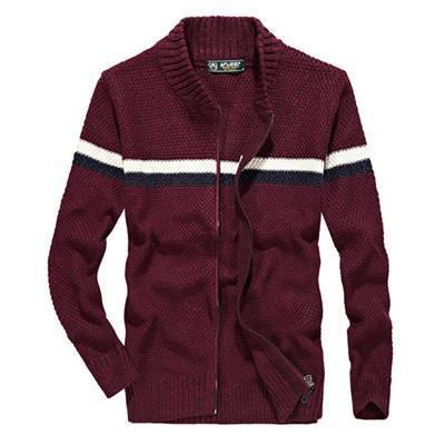 Striktrøjer Cardigans Herre Knitted Wear Casual Baseball Collar Cardigan