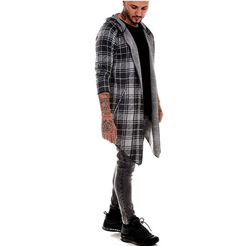 Striktrøjer Cardigans Herre Stor Plaid Stribet Cardigan