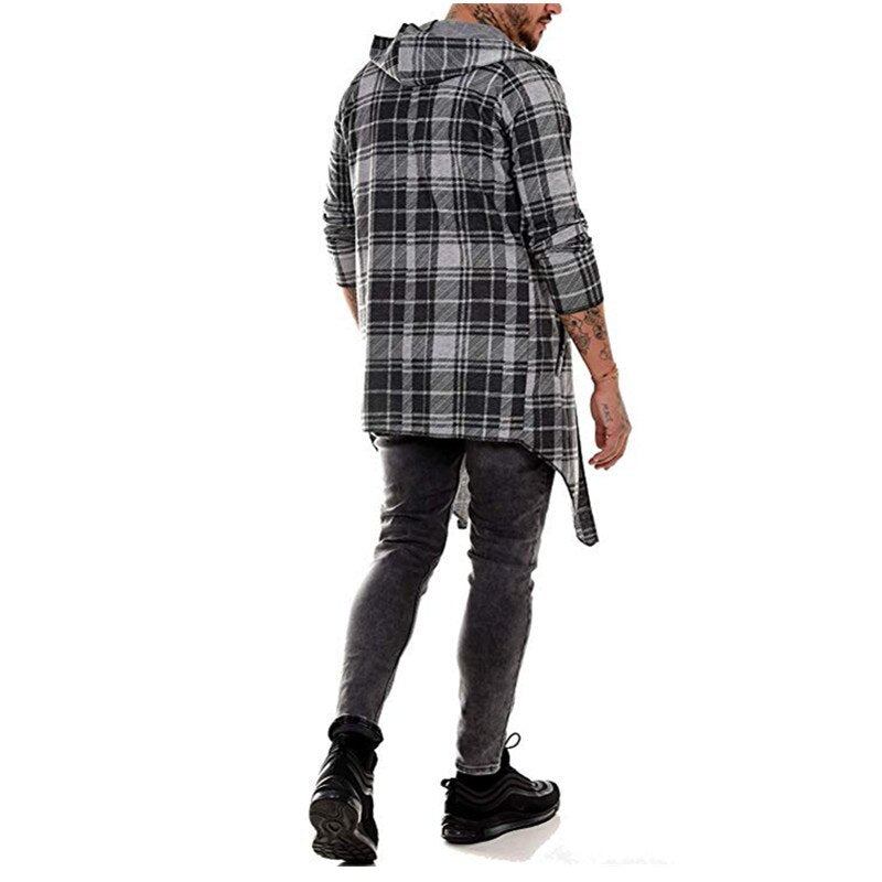 Striktrøjer Cardigans Herre Stor Plaid Stribet Cardigan