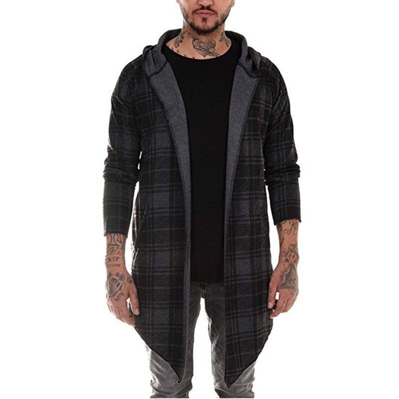 Striktrøjer Cardigans Herre Stor Plaid Stribet Cardigan