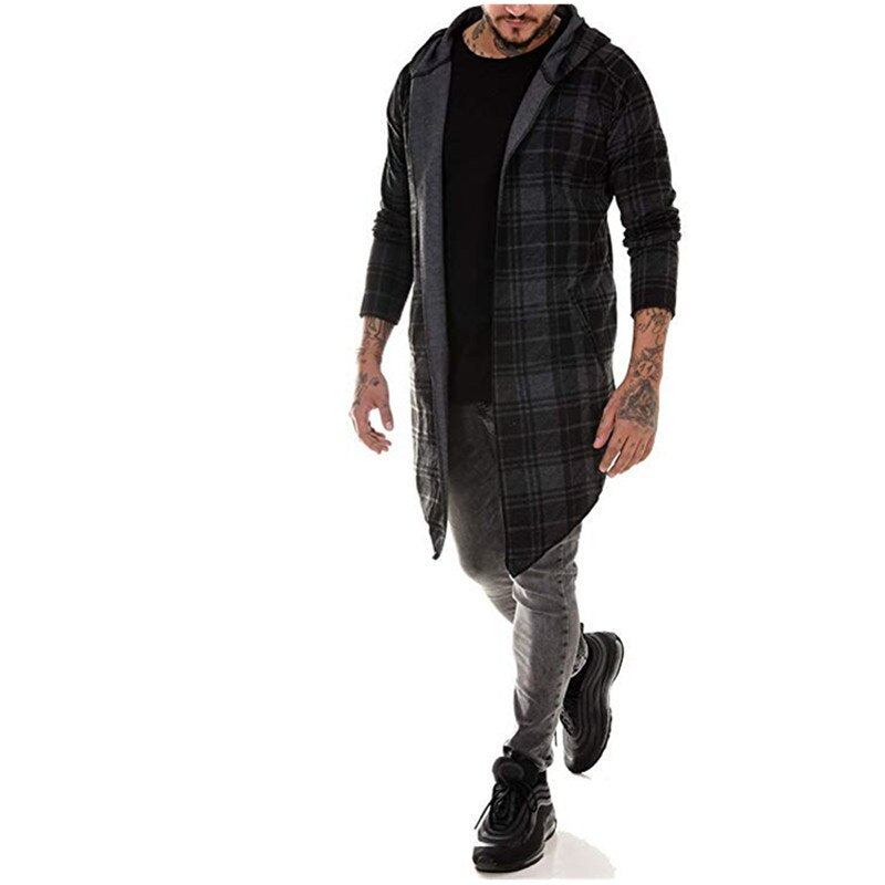 Striktrøjer Cardigans Herre Stor Plaid Stribet Cardigan