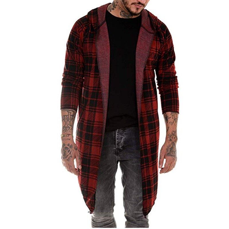 Striktrøjer Cardigans Herre Stor Plaid Stribet Cardigan