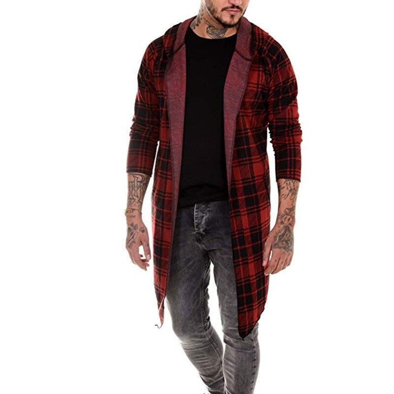 Striktrøjer Cardigans Herre Stor Plaid Stribet Cardigan