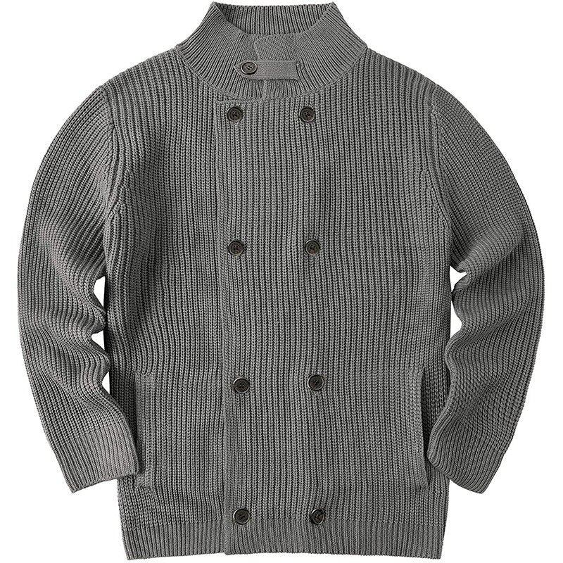 Striktrøjer Cardigans Herre Turndown-krave Strikket Cardigan Med Knapper