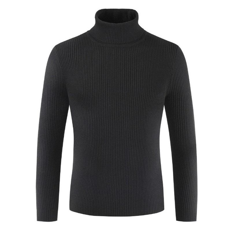 Striktrøjer Cardigans Herre Turtleneck Slim Pullover