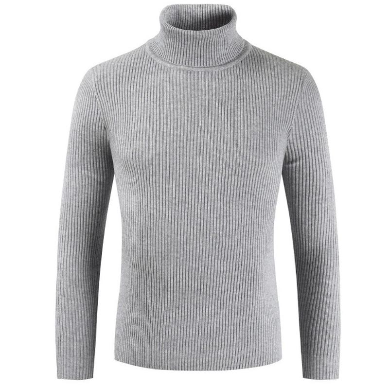 Striktrøjer Cardigans Herre Turtleneck Slim Pullover