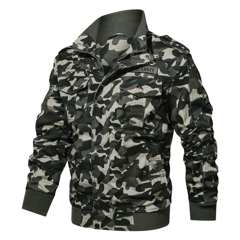 Herre Jakker Frakker Bomber Army Camo Tactical Jacket