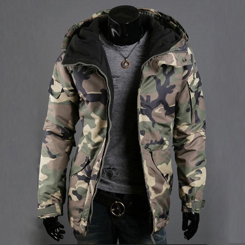 Herre Jakker Frakker Camouflage Army Outwear Designjakke