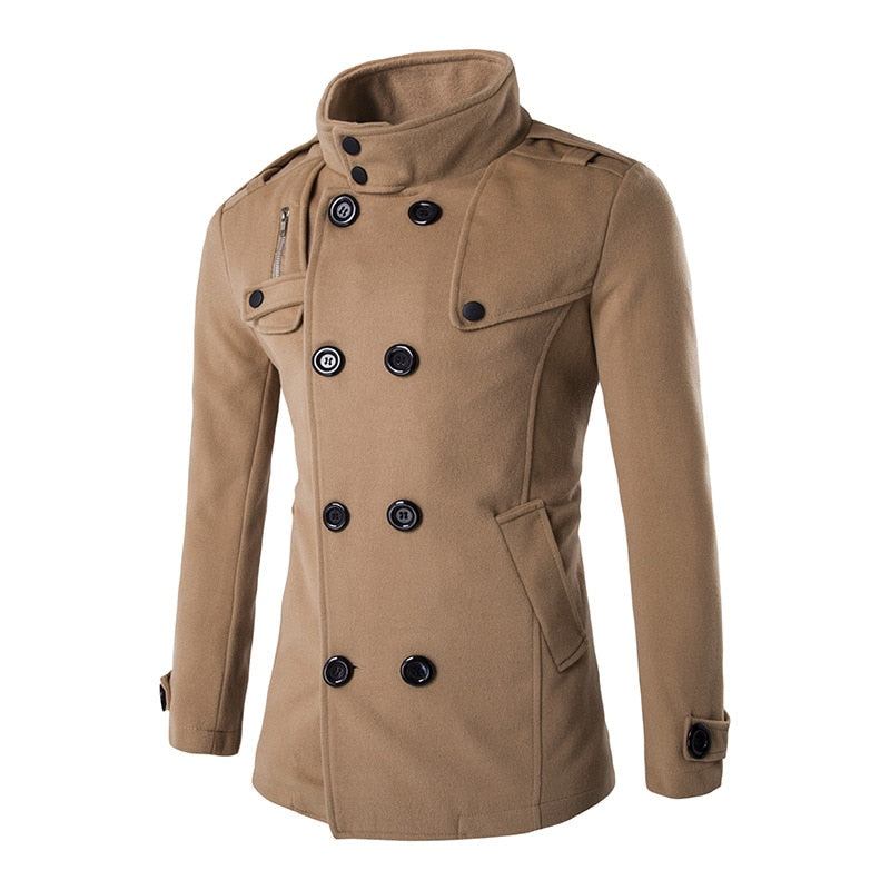 Herre Jakker Frakker England Business Double Breasted Trench Coat