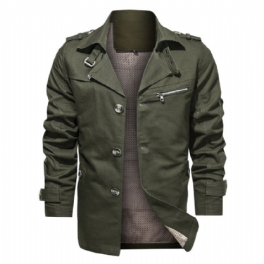 Herre Jakker Frakker Lapel Fashion Single Breasted Trench Coat