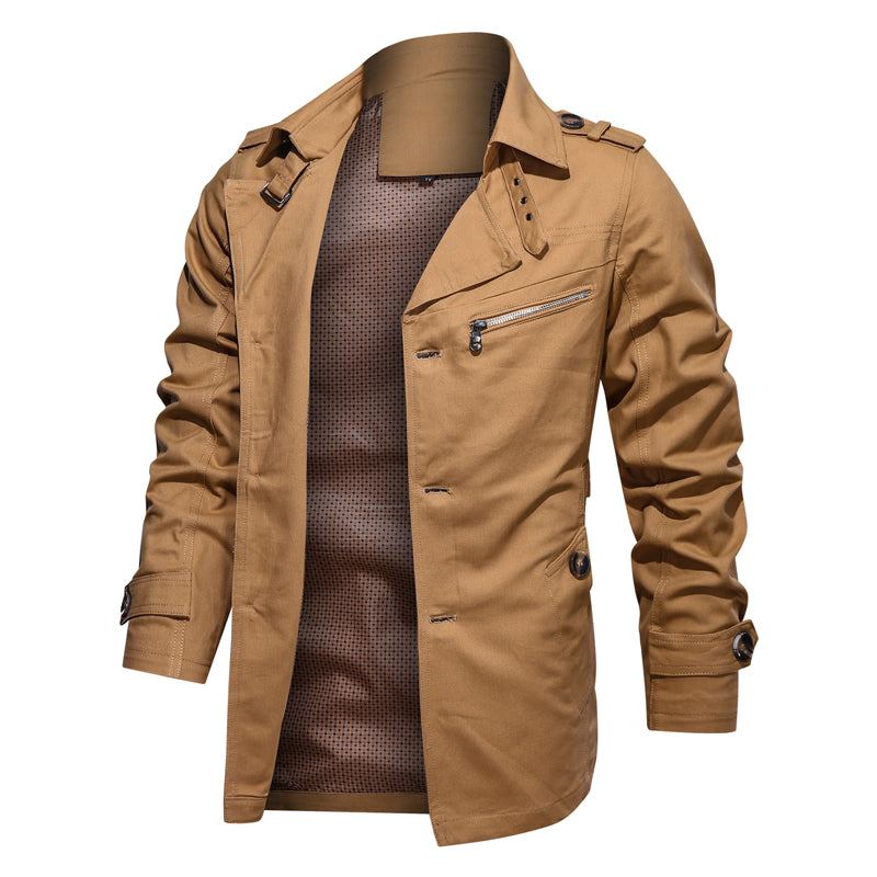 Herre Jakker Frakker Lapel Fashion Single Breasted Trench Coat