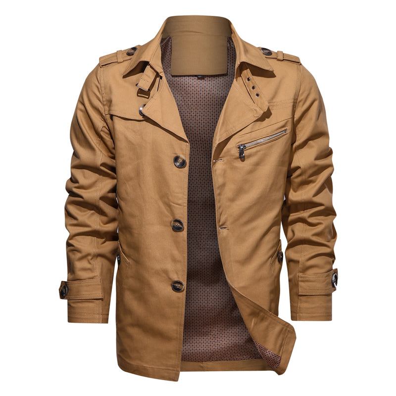 Herre Jakker Frakker Lapel Fashion Single Breasted Trench Coat