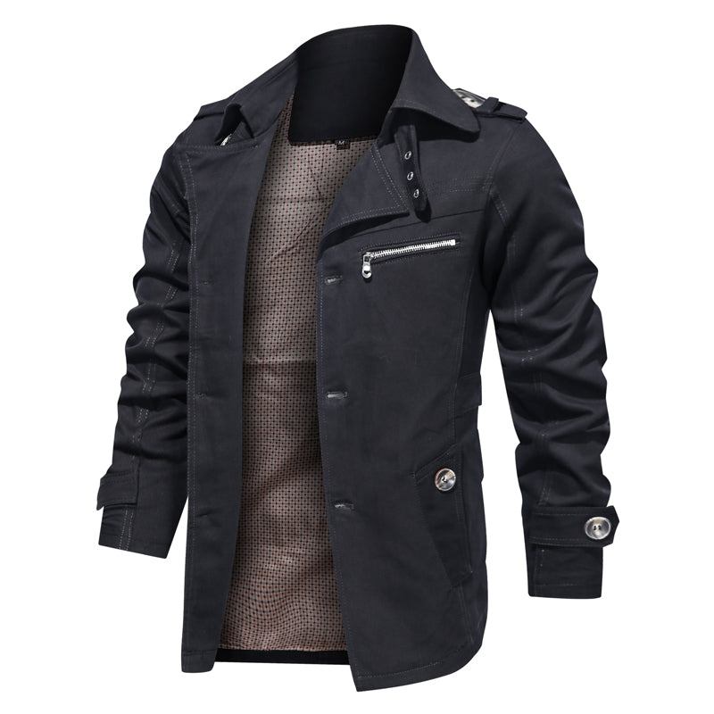 Herre Jakker Frakker Lapel Fashion Single Breasted Trench Coat