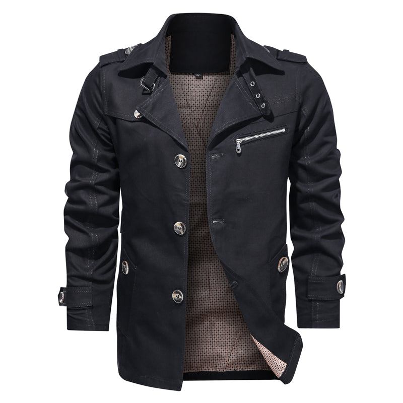 Herre Jakker Frakker Lapel Fashion Single Breasted Trench Coat