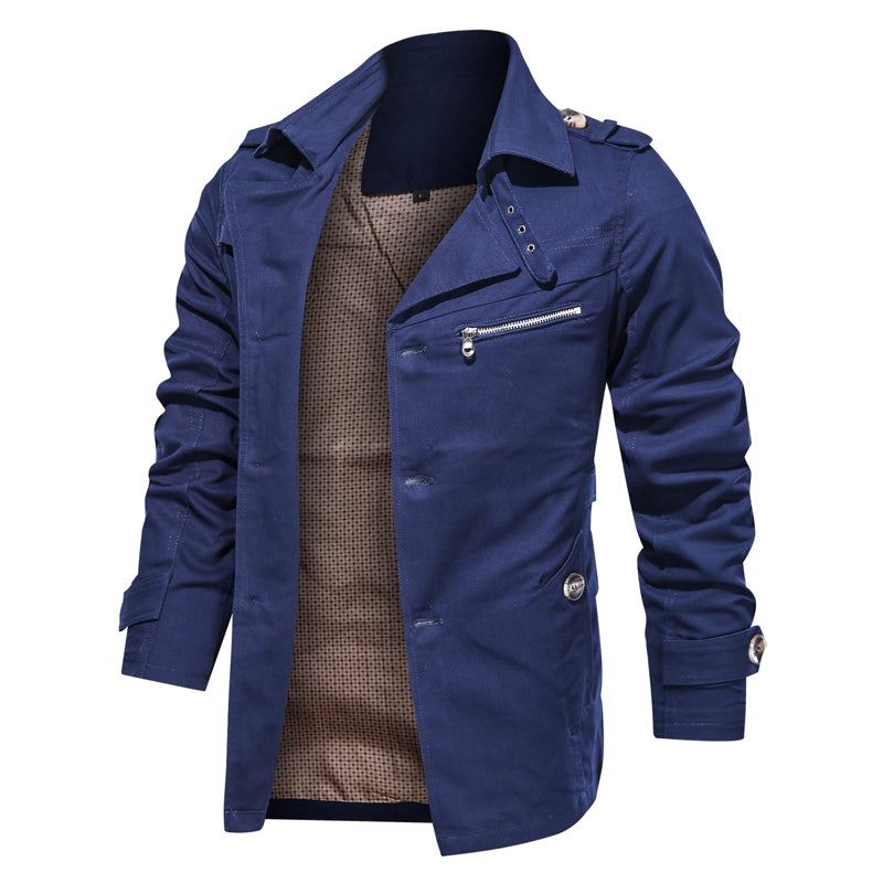 Herre Jakker Frakker Lapel Fashion Single Breasted Trench Coat