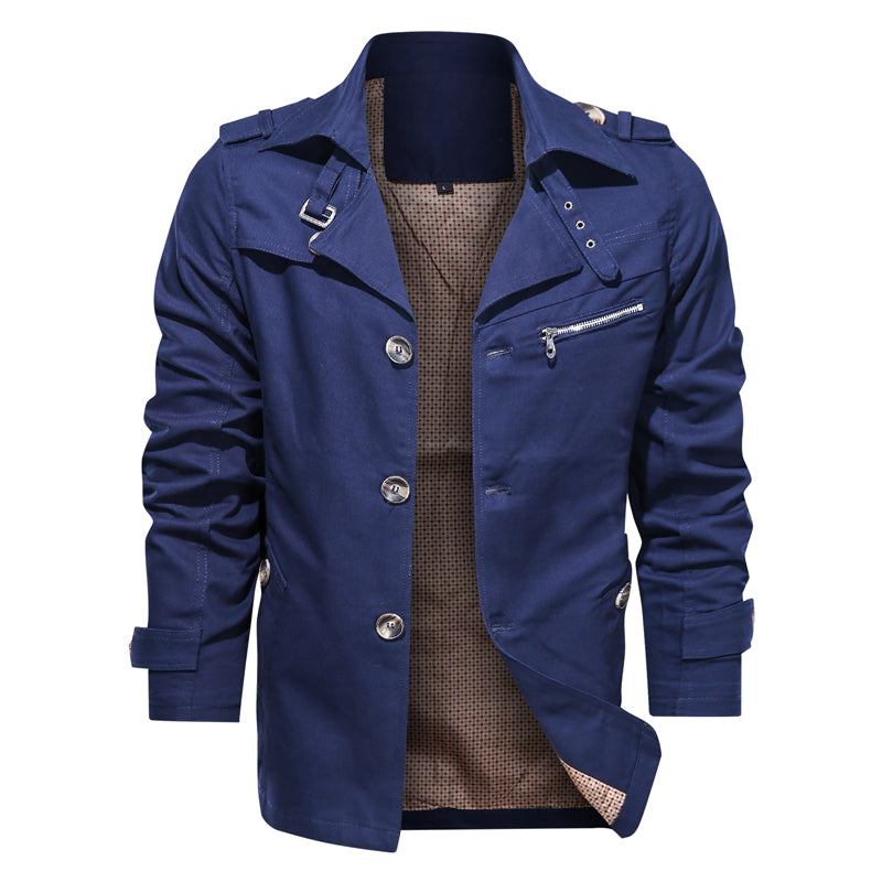 Herre Jakker Frakker Lapel Fashion Single Breasted Trench Coat