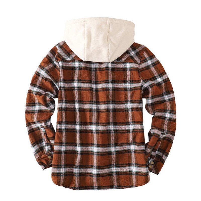 Herre Jakker Frakker Plaid Fleece Lomme Varm Jakke