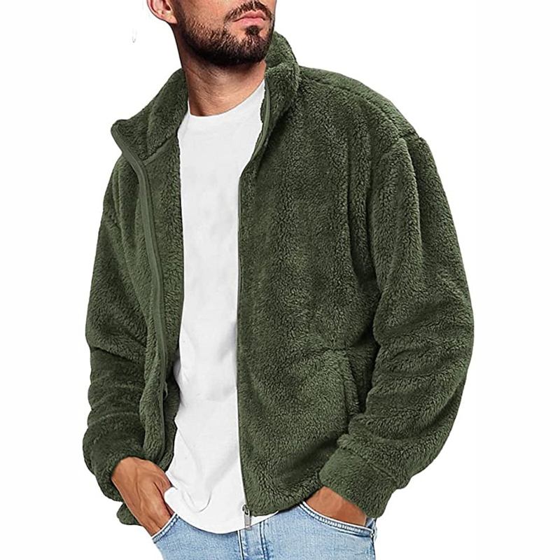 Herre Jakker Frakker Thicken Warm Fleece Fuzzy Sherpa-jakke