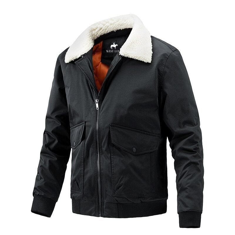 Herre Jakker Frakker West Fur Collar Warm Windbreaker Jacket