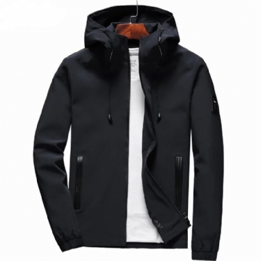 Herre Slim Fit Casual Windbreaker Jakke