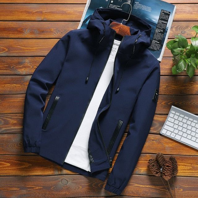 Herre Slim Fit Casual Windbreaker Jakke