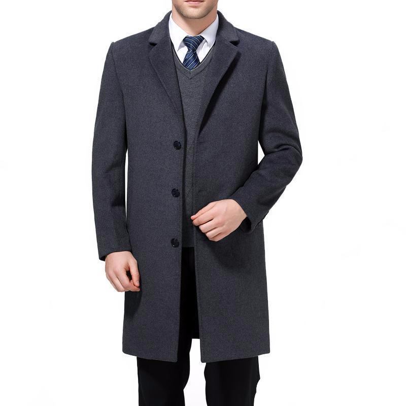 Jakker Frakker Herre Business-man Wool Blend Pea Overcoat