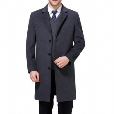 Jakker Frakker Herre Business-man Wool Blend Pea Overcoat