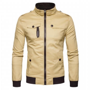 Jakker Frakker Herre Epaulet Design Lommer Zip Up Jakke