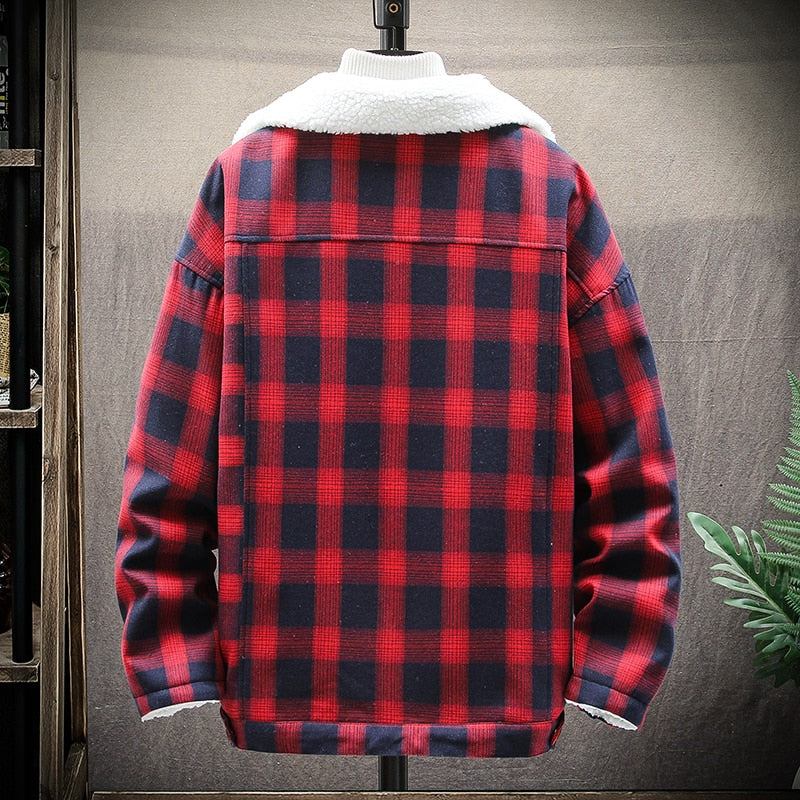 Jakker Frakker Herre Fleece Foring Flannel Plaid Jakke