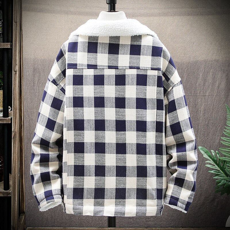 Jakker Frakker Herre Fleece Foring Flannel Plaid Jakke