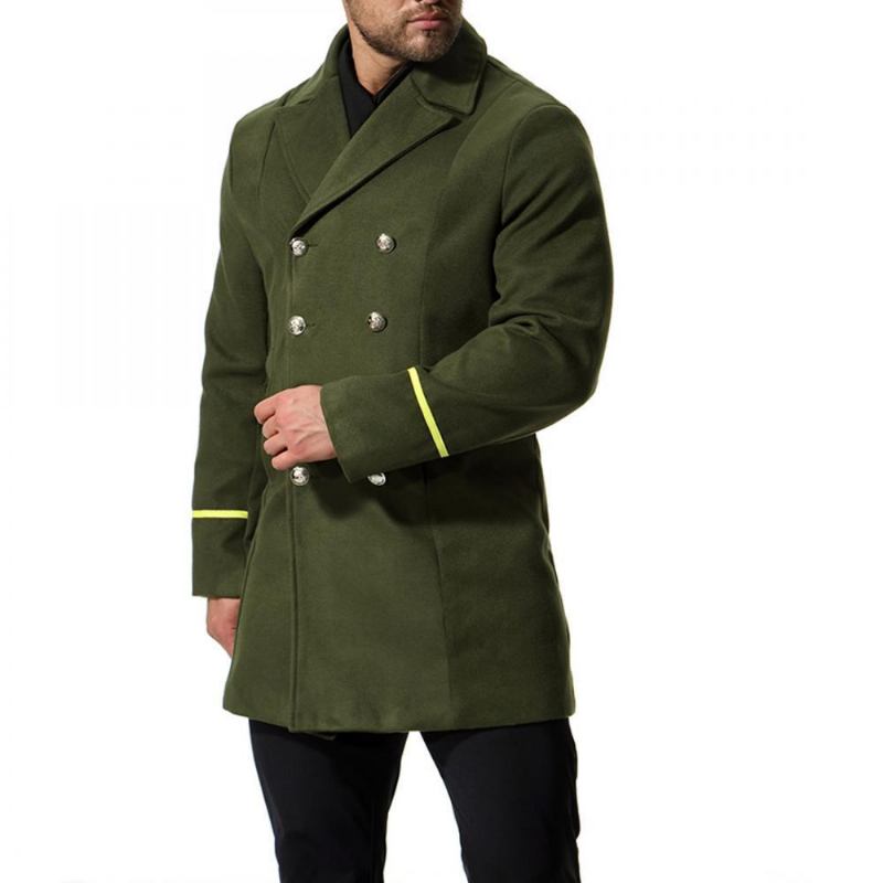 Jakker Frakker Herre Napoleon Elegant Trench Coat I Uldblanding