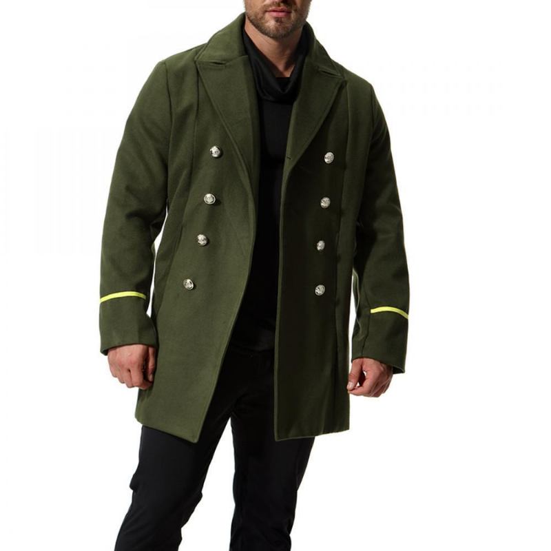 Jakker Frakker Herre Napoleon Elegant Trench Coat I Uldblanding