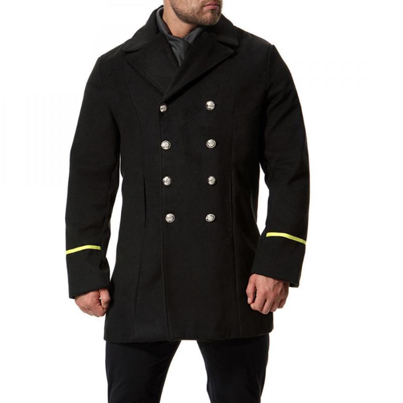 Jakker Frakker Herre Napoleon Elegant Trench Coat I Uldblanding