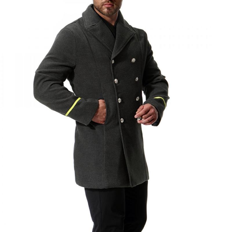 Jakker Frakker Herre Napoleon Elegant Trench Coat I Uldblanding