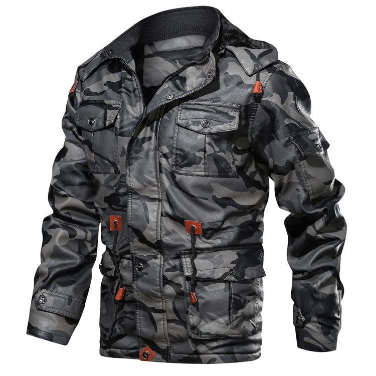 Jakker Frakker Herre Pelsfårskind Quiltet Multi-pocket Jacket