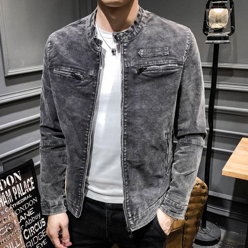 Denim Jakker Herre Solid Denimjakke I Retrostil