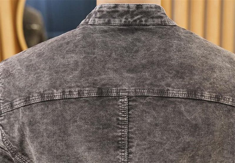 Denim Jakker Herre Solid Denimjakke I Retrostil